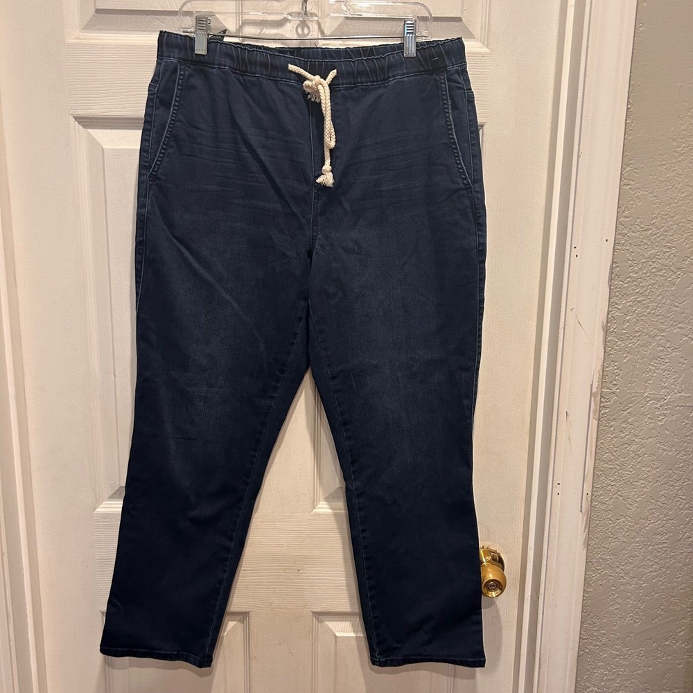 Buffalo David Bitton Women's Blue Denim Joggers Elastic Waist Drawstring